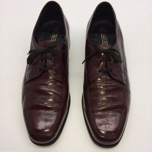 Vintage Florsheim Burgundy Leather Apron Toe Oxfords Size 10 1/2 E (Wider Width)